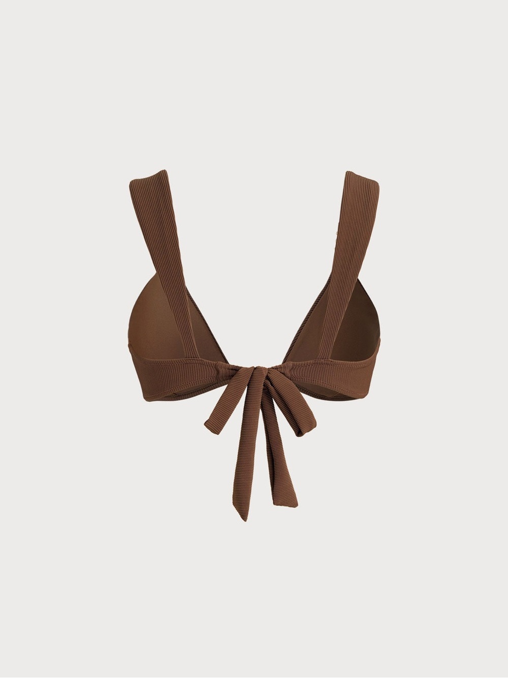 Brown Ribbed Triangle Bikini Set - Women's Swim - Picture 3 of 5
